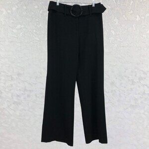 Sunny Leigh Black Wide-Leg Dress Pants with Belt and Buckle Women’s Size 8 NWT